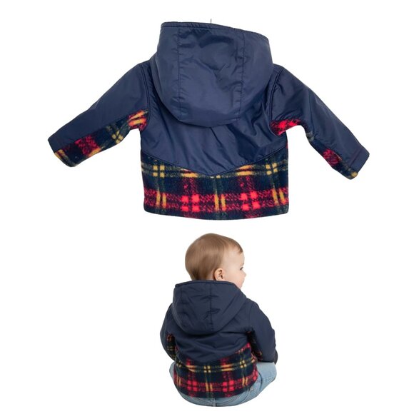 Columbia Jacket Infant 3-6 Months Blue Red Fleece Steen Mountain Full Zip Hoodie - Picture 2 of 13